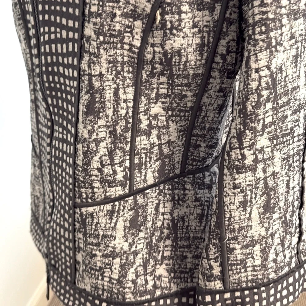 Lafayette 148 New York Gray Zip Front Jacket Size 12